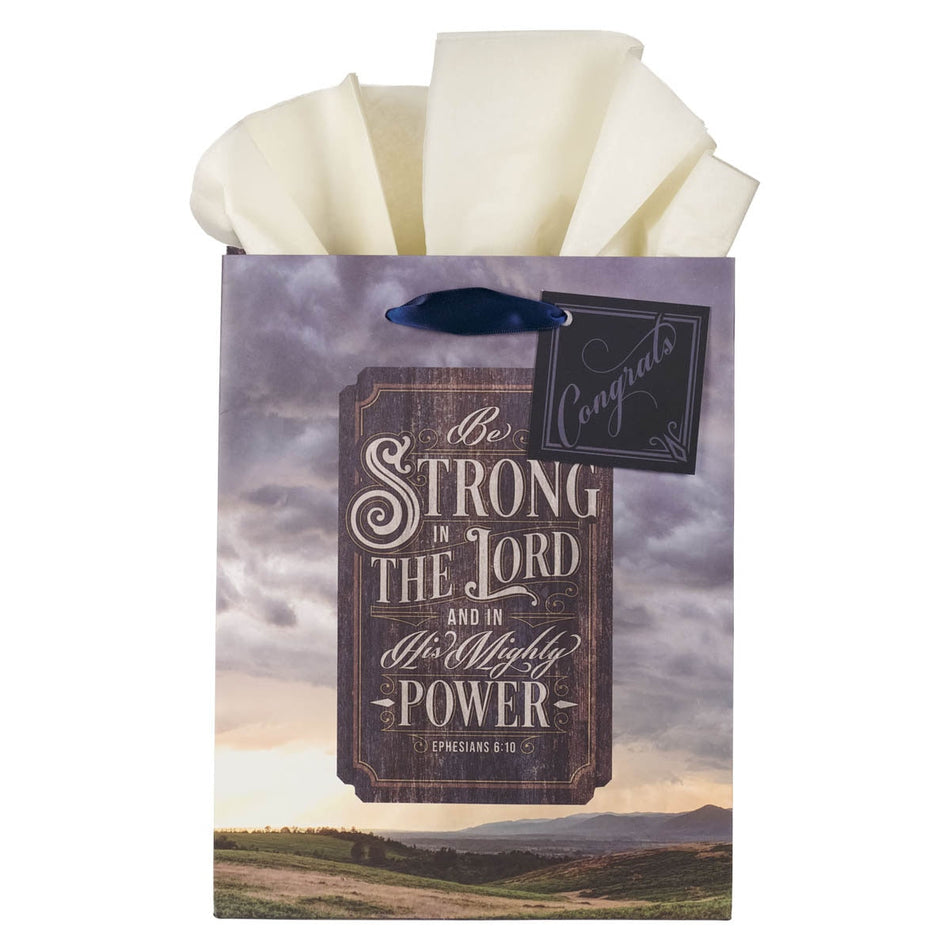 Strong in the Lord New Dawn Medium Gift Bag - Ephesians 6:10 by Christian Art Gifts