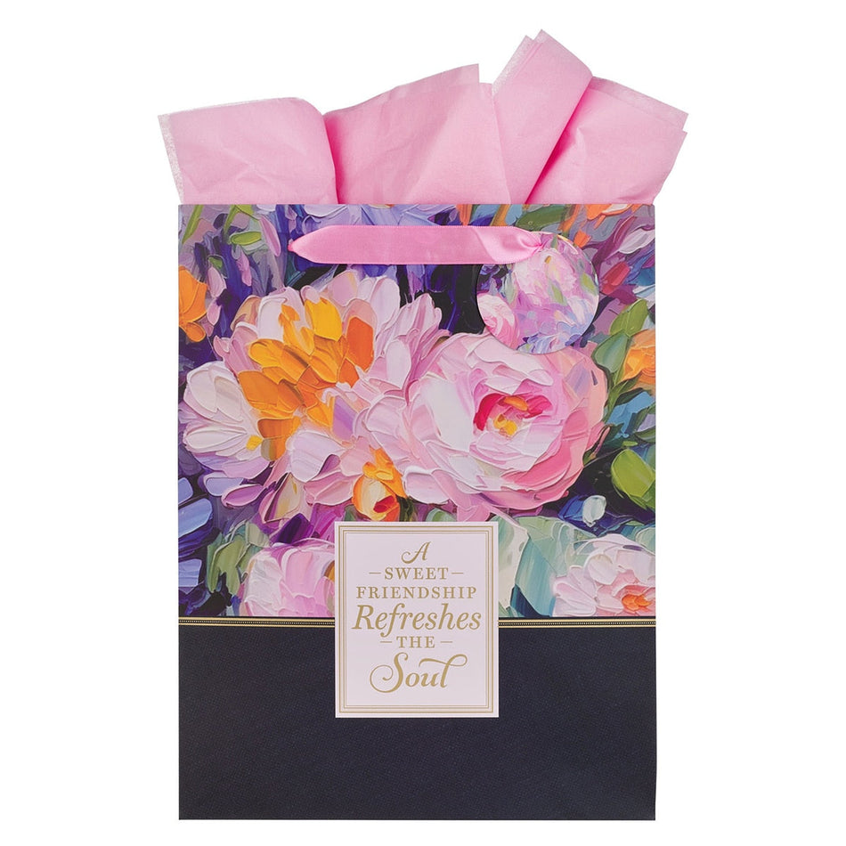 Sweet Friendship Watercolor Garden Large Portrait Gift Bag by Christian Art Gifts