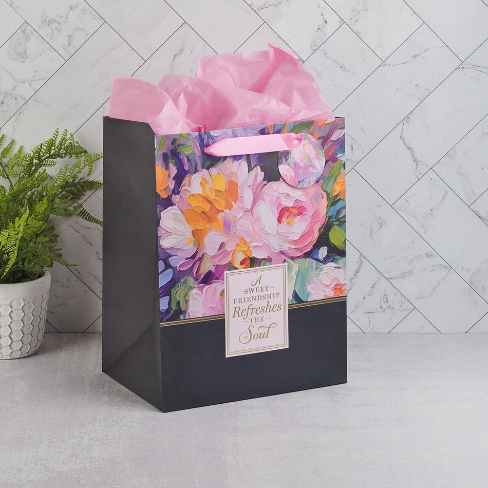 Sweet Friendship Watercolor Garden Large Portrait Gift Bag by Christian Art Gifts, product view 2