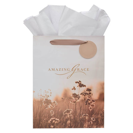 Amazing Grace Wildflower and Crown of Thorns Large Portrait Gift Bag by Christian Art Gifts