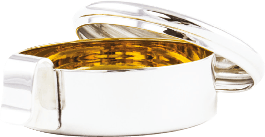 High Polish Silver With Silver Amulet
