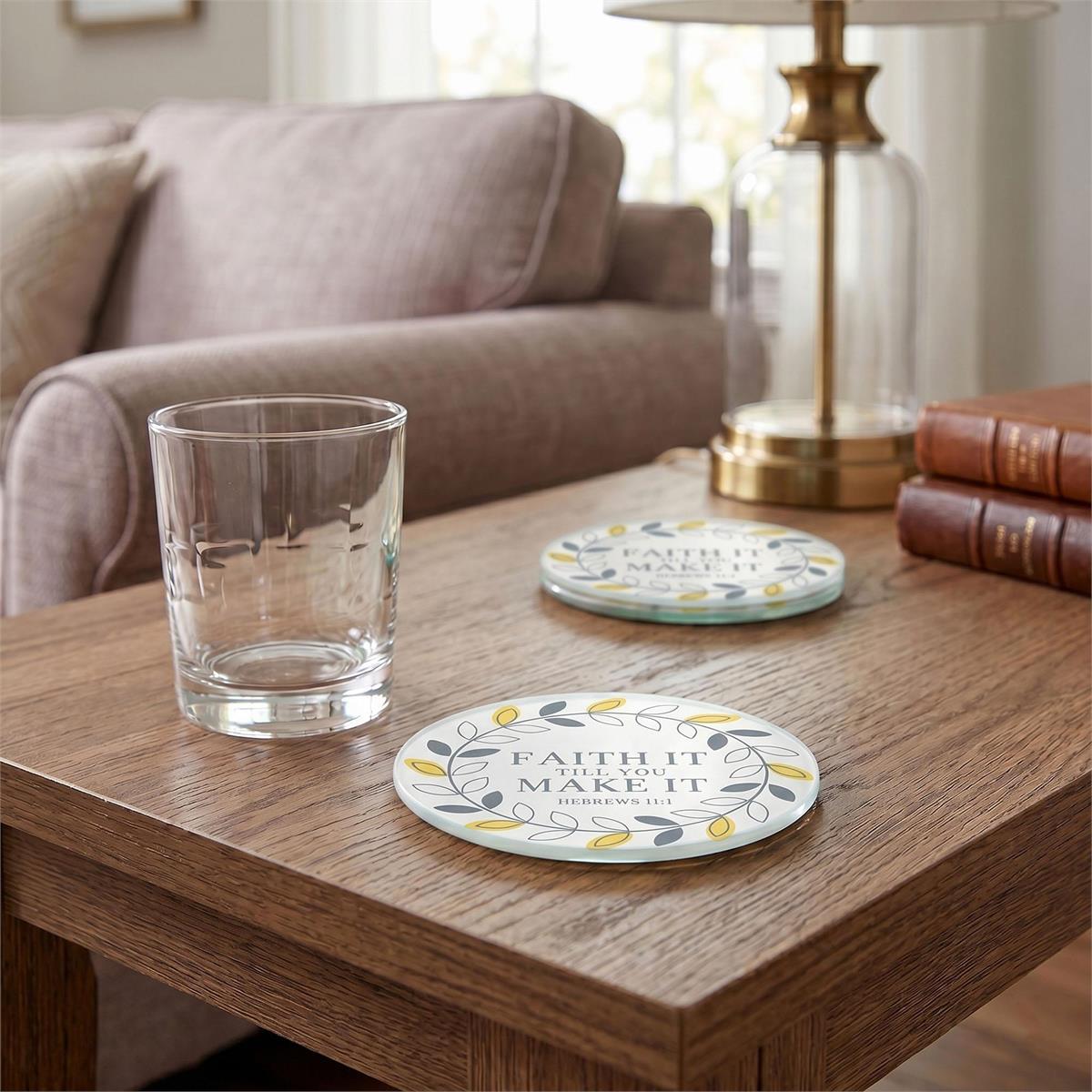 Glass Coaster Faith It Till You Make It by Dicksons, product view 4
