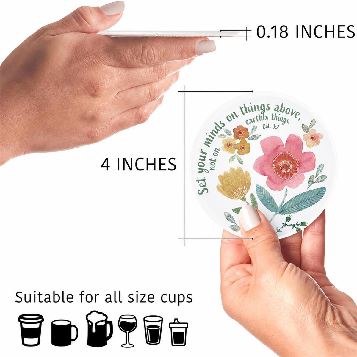 Glass Coaster Set Your Minds On Things by Dicksons, product view 3