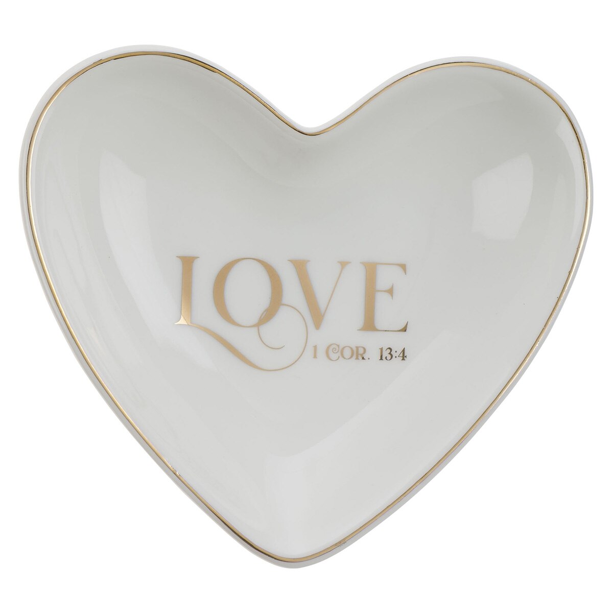 Love White Ceramic Trinket Tray - 1 Corinthians 13:4 by Christian Art Gifts