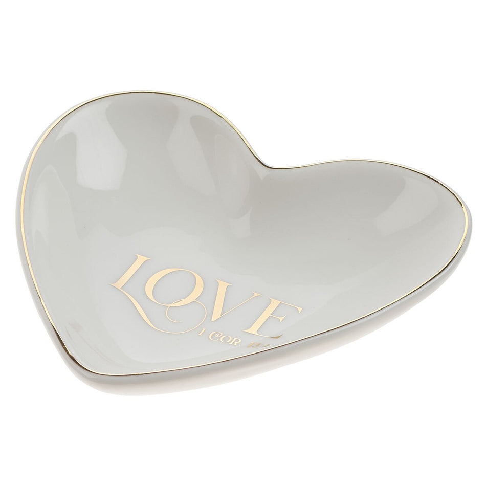 Love White Ceramic Trinket Tray - 1 Corinthians 13:4 by Christian Art Gifts, product view 2