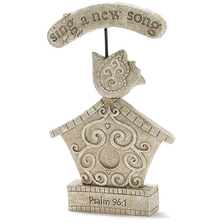 A New Song Birdhouse Stone Look Figurine by Dicksons