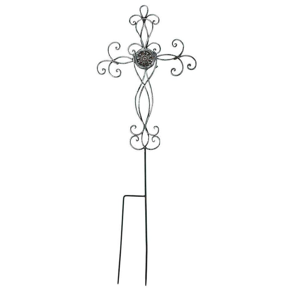 Filigree Medallion Cross Metal 31.25 Inch Metal Outdoor Garden Stake by Dicksons