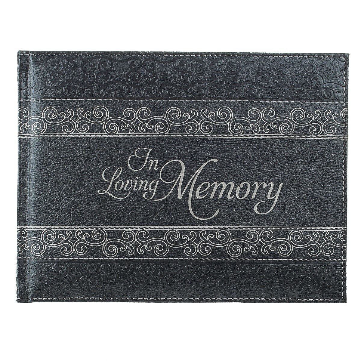 In Loving Memory Charcoal Guest Book by Christian Art Gifts