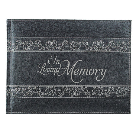 In Loving Memory Charcoal Guest Book by Christian Art Gifts