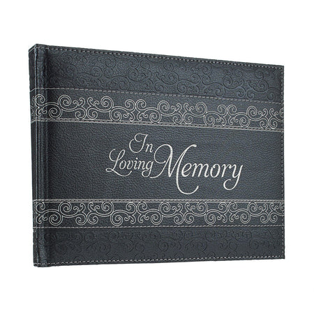 In Loving Memory Charcoal Guest Book by Christian Art Gifts, product view 6