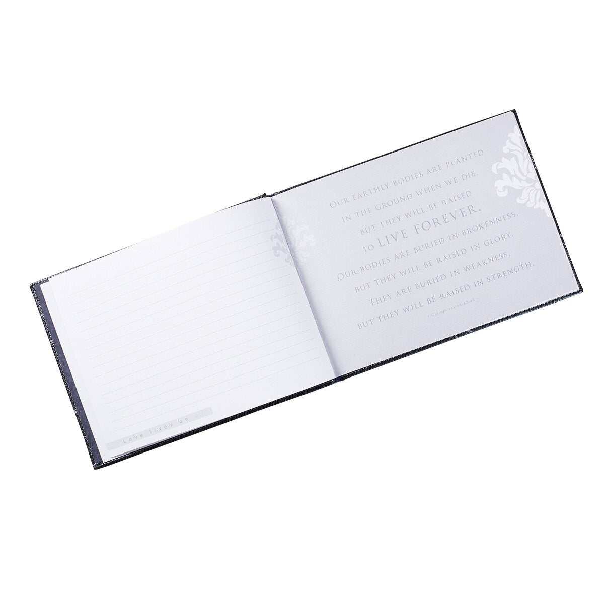 In Loving Memory Charcoal Guest Book by Christian Art Gifts, product view 4