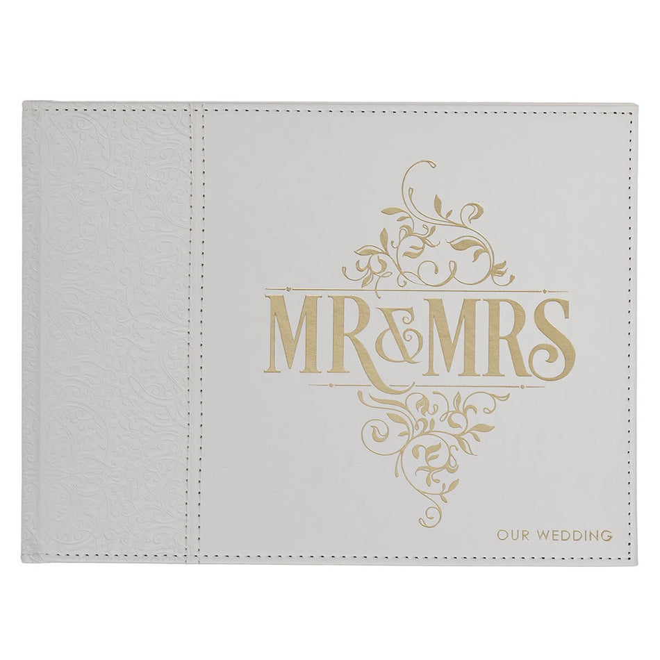 White Lace Mr. & Mrs. Wedding Guest Book by Christian Art Gifts