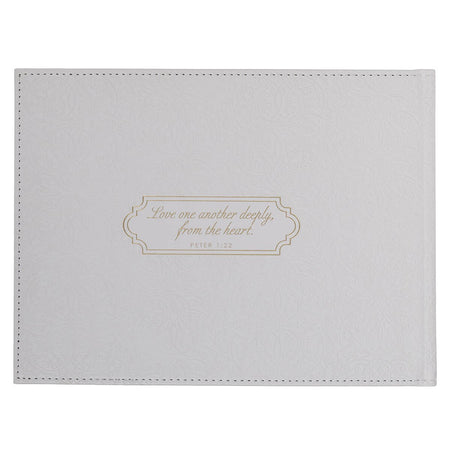 White Lace Mr. & Mrs. Wedding Guest Book by Christian Art Gifts, product view 4