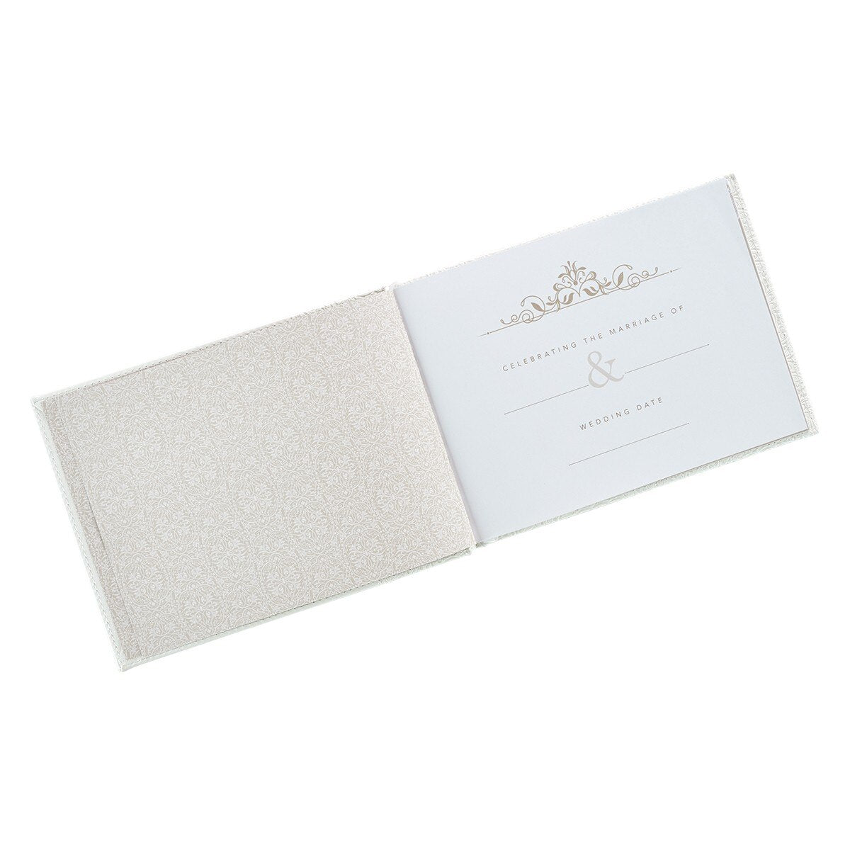 White Lace Mr. & Mrs. Wedding Guest Book by Christian Art Gifts, product view 3