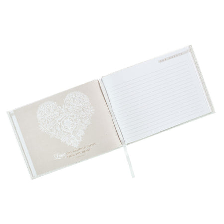 White Lace Mr. & Mrs. Wedding Guest Book by Christian Art Gifts, product view 5