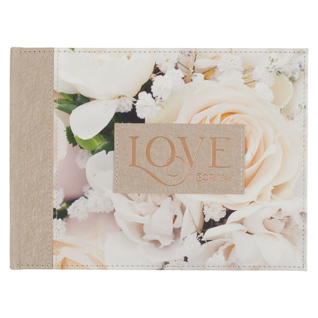 Love Ivory Faux Leather Medium Guest Book by Christian Art Gifts
