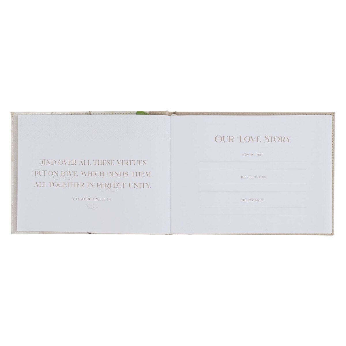 Love Ivory Faux Leather Medium Guest Book by Christian Art Gifts, product view 4