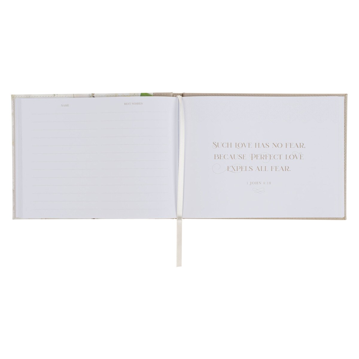 Love Ivory Faux Leather Medium Guest Book by Christian Art Gifts, product view 5