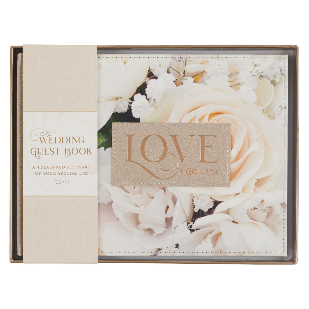 Love Ivory Faux Leather Medium Guest Book by Christian Art Gifts, product view 3