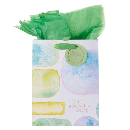 Smooth Sea Glass Make Every Day Count Medium Gift Bag by Christian Art Gifts