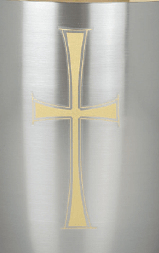 Memorial Heaven's Cross Urn | Aluminum | Gold Accents
