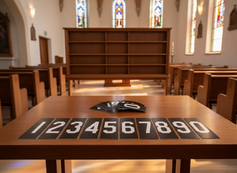 2-3/4" Wide Hymn Board Numbers (White on Black)