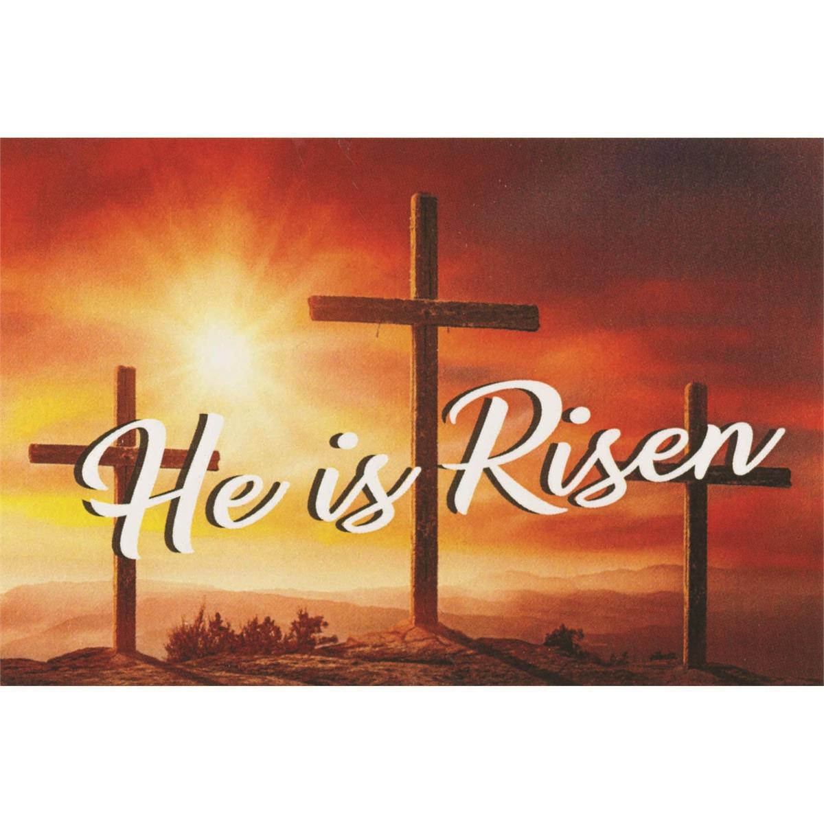 He Is Risen Orange Sunset 3 x 2 Cardstock Itty Bitty Bookmarks Pack of 24 by Dicksons