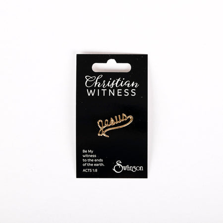 LAPEL PIN JESUS SCRIPT GOLD PK6
