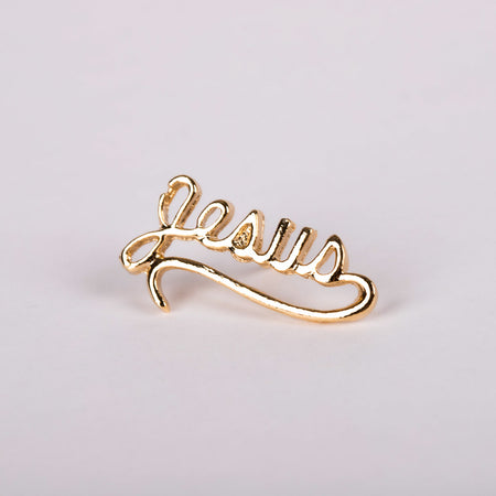 LAPEL PIN JESUS SCRIPT GOLD PK6