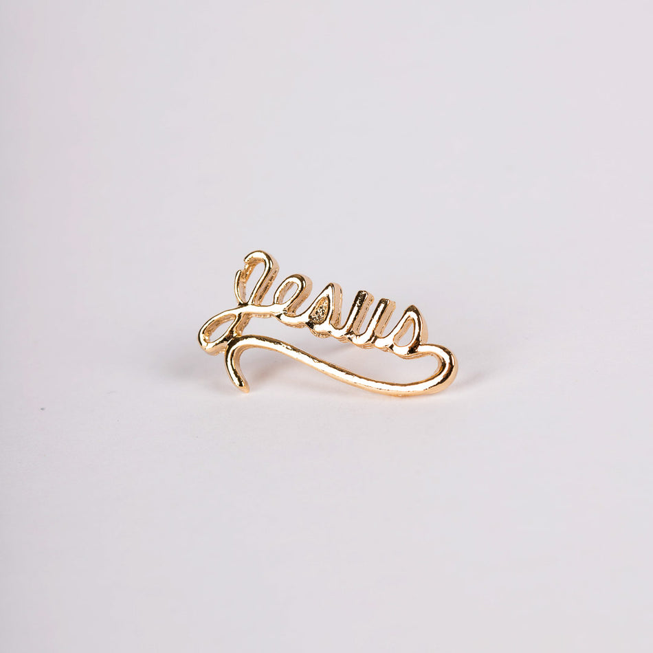LAPEL PIN JESUS SCRIPT GOLD PK6