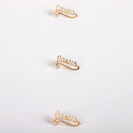 LAPEL PIN JESUS SCRIPT GOLD PK6