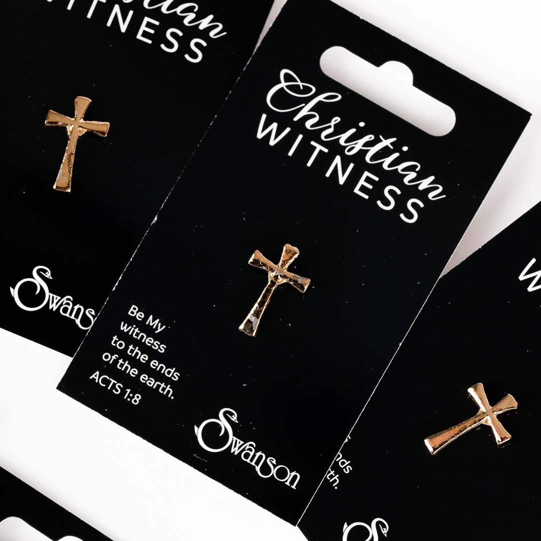 LAPEL PIN FLARED CROSS GOLD PK6