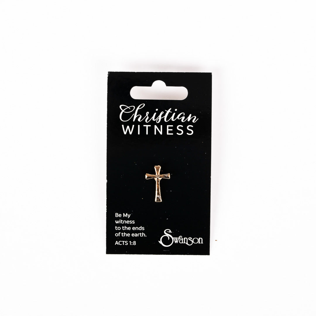 LAPEL PIN FLARED CROSS GOLD PK6