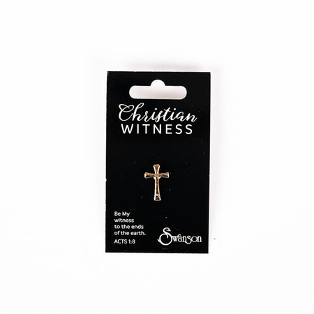 LAPEL PIN FLARED CROSS GOLD PK6