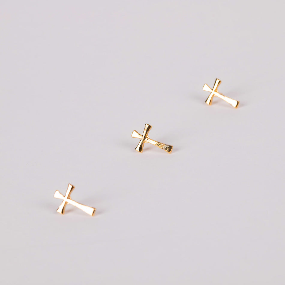 LAPEL PIN FLARED CROSS GOLD PK6