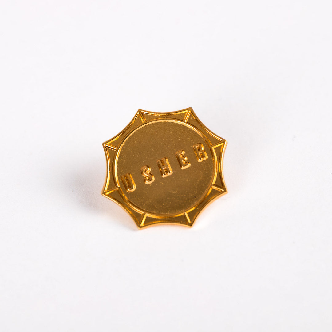 LAPEL PIN USHER SUN SHAPE GOLD PK6