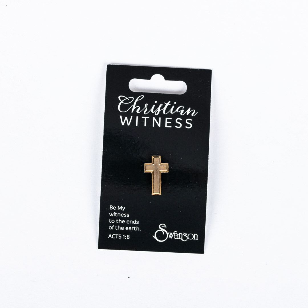 LAPEL PIN CROSS GOLD PK6