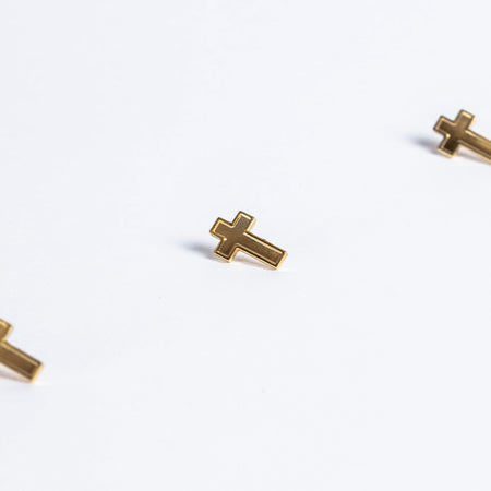 LAPEL PIN CROSS GOLD PK6