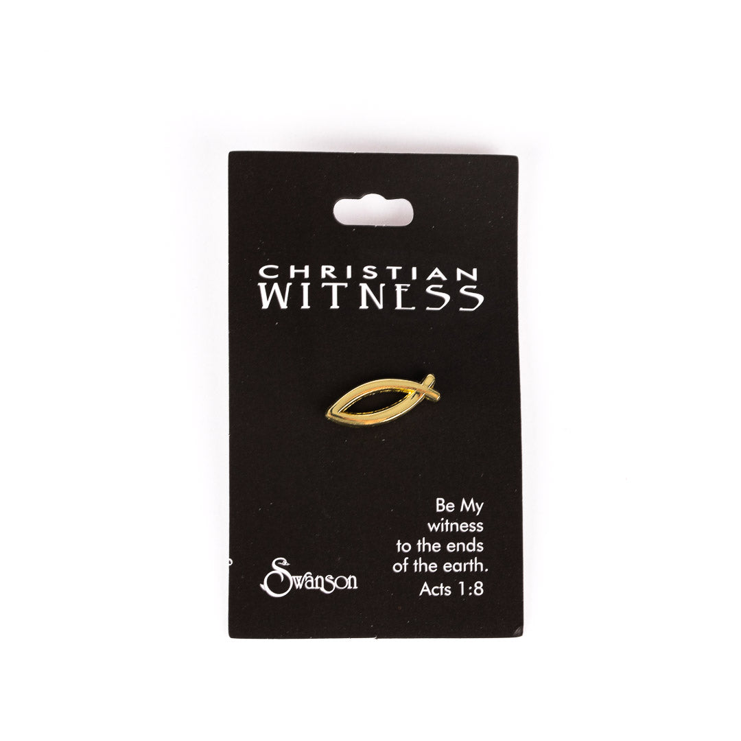 LAPEL PIN OPEN FISH GOLD PK6