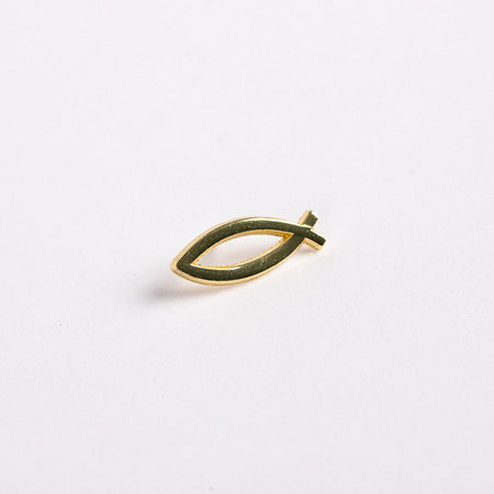 LAPEL PIN OPEN FISH GOLD PK6