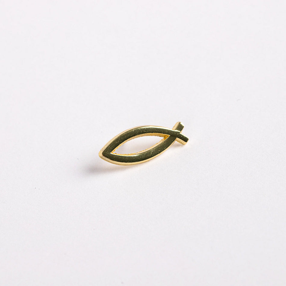 LAPEL PIN OPEN FISH GOLD PK6