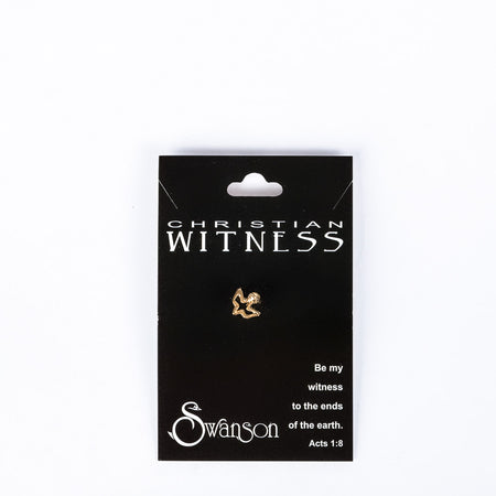 OPEN DOVE LAPEL GOLD PIN SM PK6