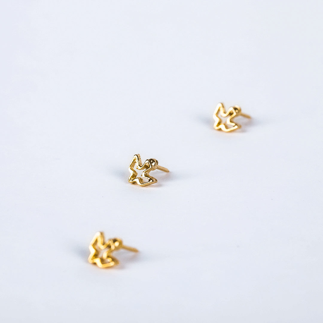 OPEN DOVE LAPEL GOLD PIN SM PK6
