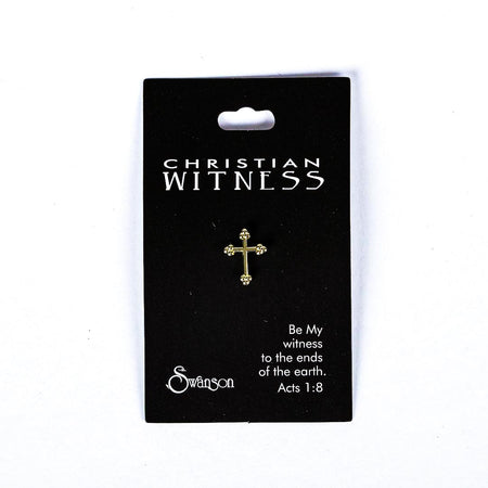 LAPEL PIN BUDDED CROSS GOLD PK6