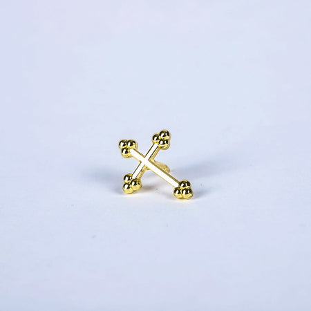 LAPEL PIN BUDDED CROSS GOLD PK6
