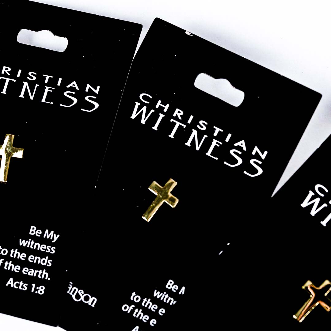 LAPEL PIN CROSS GOLD 1/2in PK6