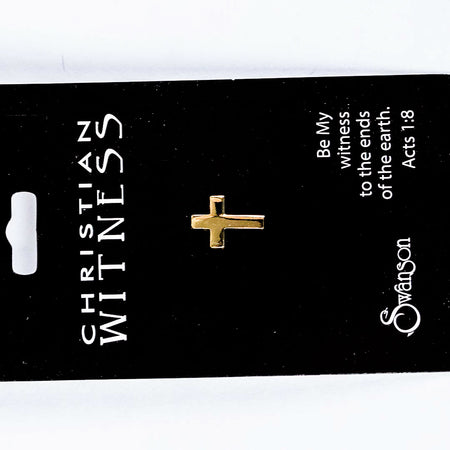 LAPEL PIN CROSS GOLD 1/2in PK6