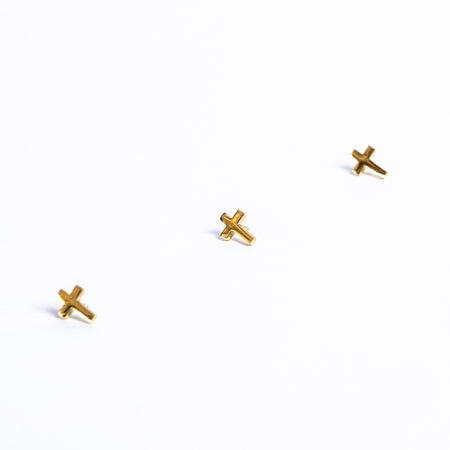 LAPEL PIN CROSS GOLD 1/2in PK6