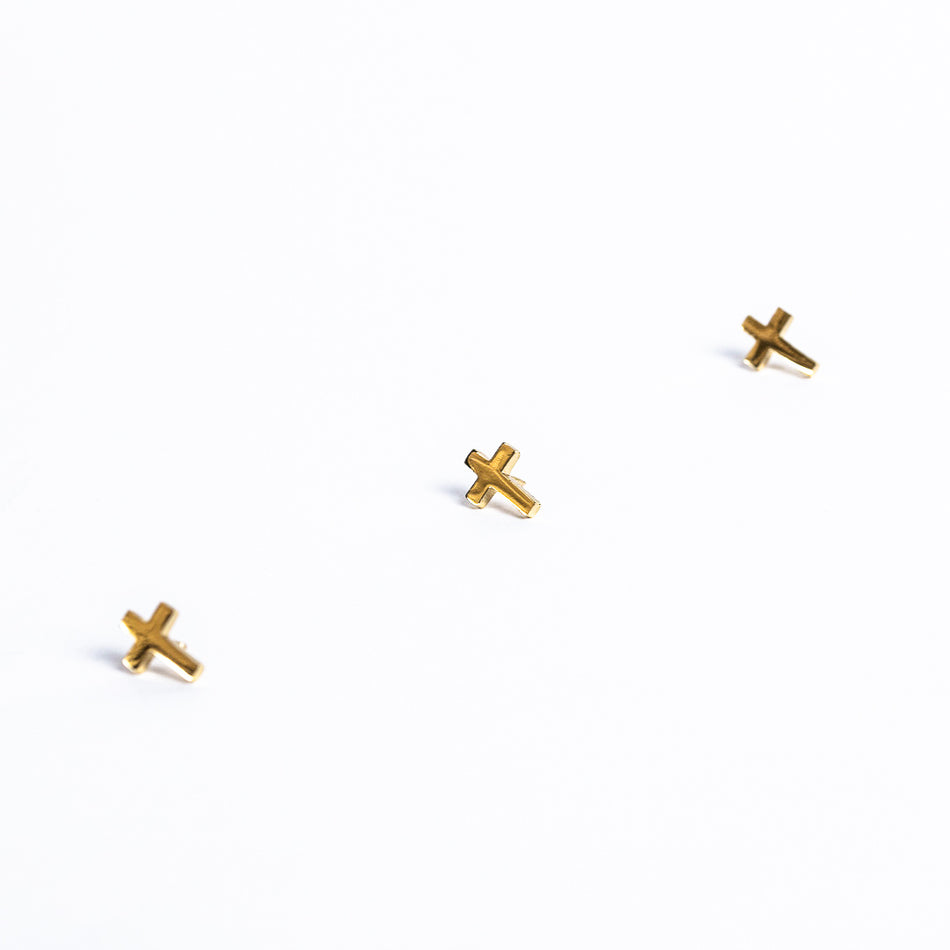 LAPEL PIN CROSS GOLD 1/2in PK6