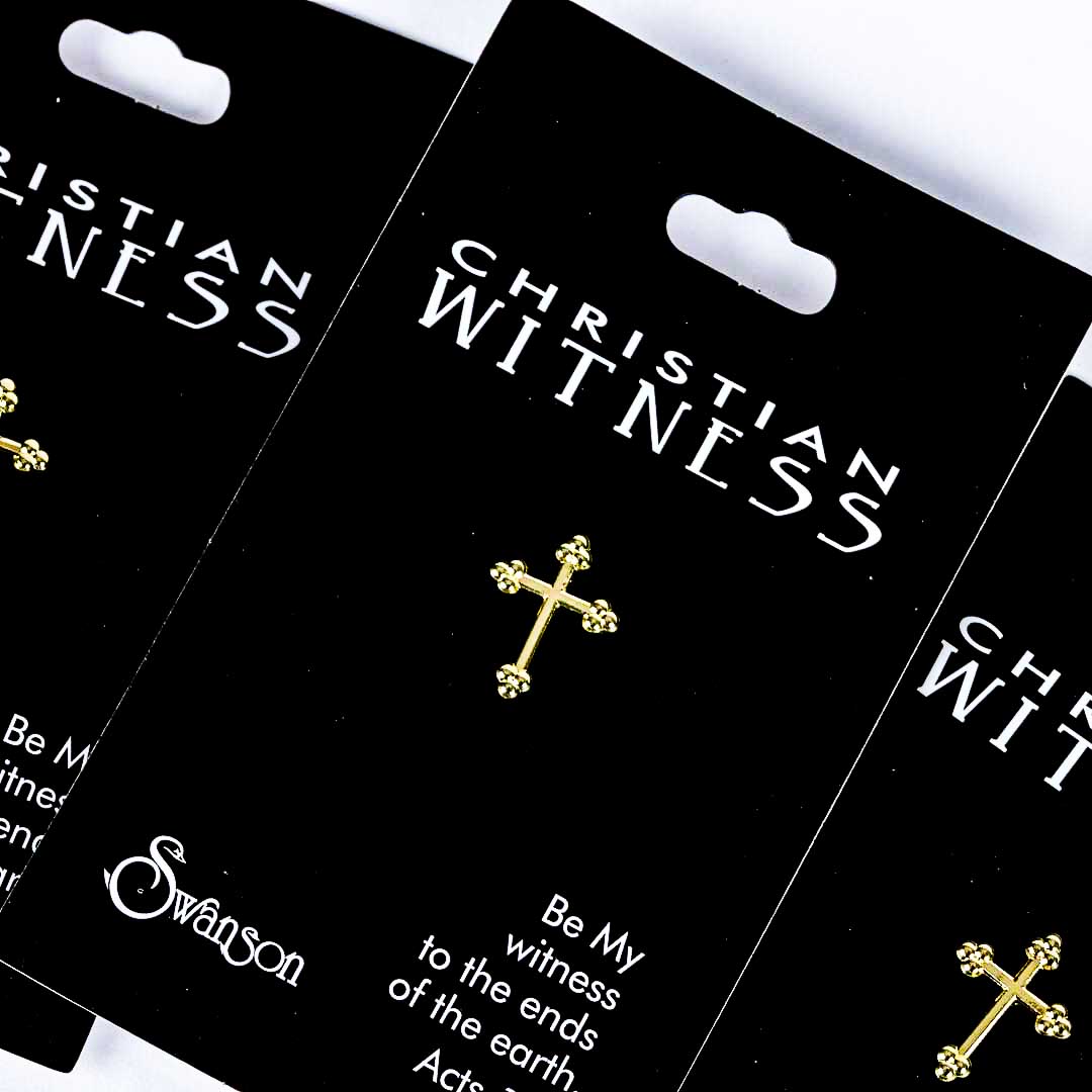 LAPEL PIN BUDDED CROSS GOLD PK6